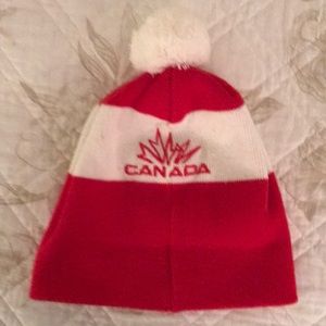 Canada Red & White “Believe” Knit Hat with White Pom 2010 Vancouver Olympics